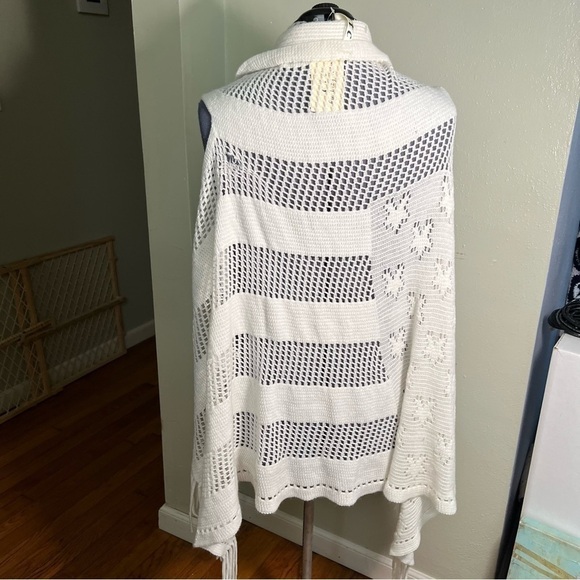 Etc. by Lazy Daisy Open Front Cardigan Shawl Cream - Picture 6 of 11